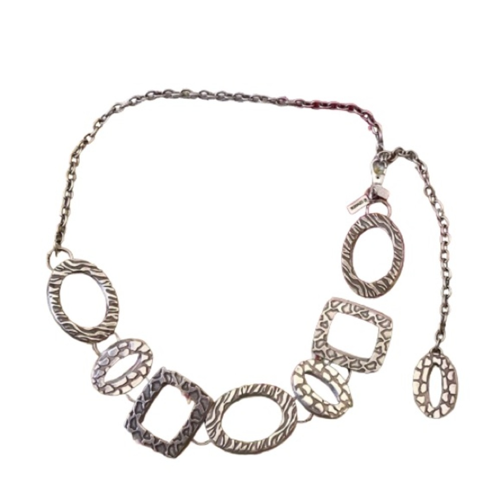 Chico’s Silvertone Animal Print Chain Belt